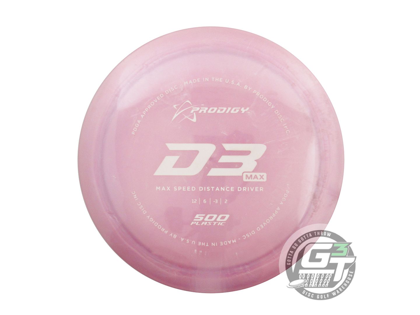 USED Prodigy Discs 500 D3 Max 174g Pink White Stamp Distance Driver Golf Disc
