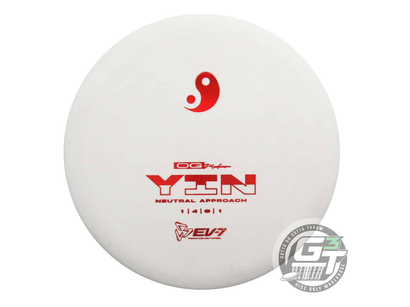 USED EV-7 OG Medium Yin 175g White Red Holo Foil Putter Golf Disc
