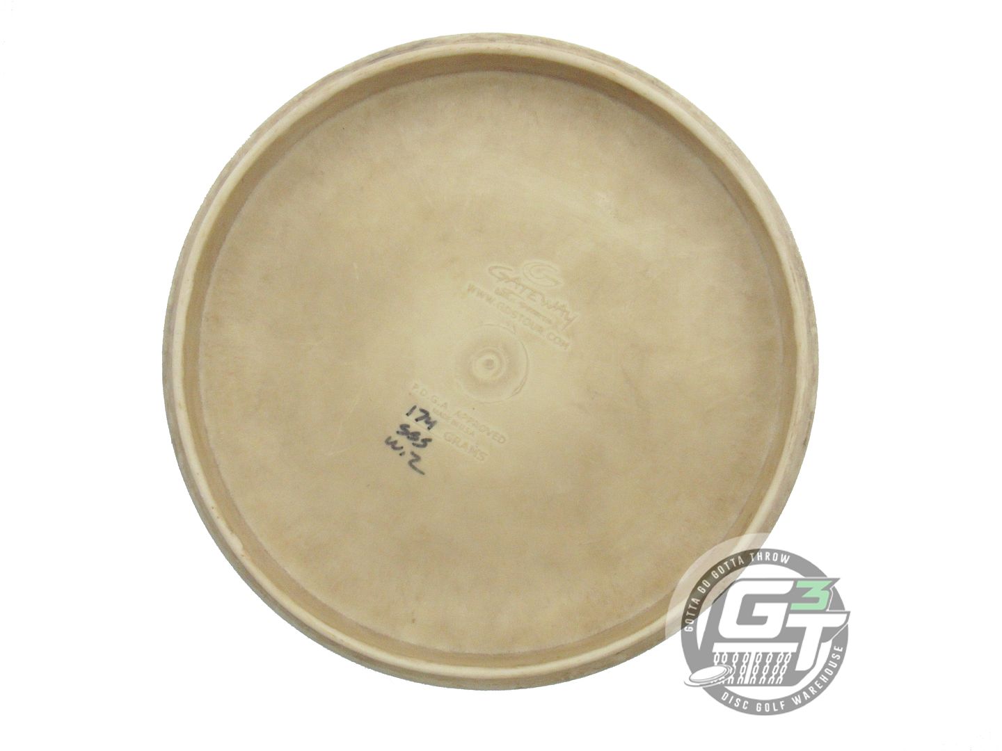 USED Gateway SureGrip SSS Wizard 174g Cream Blue Foil WARPED Putter Golf Disc