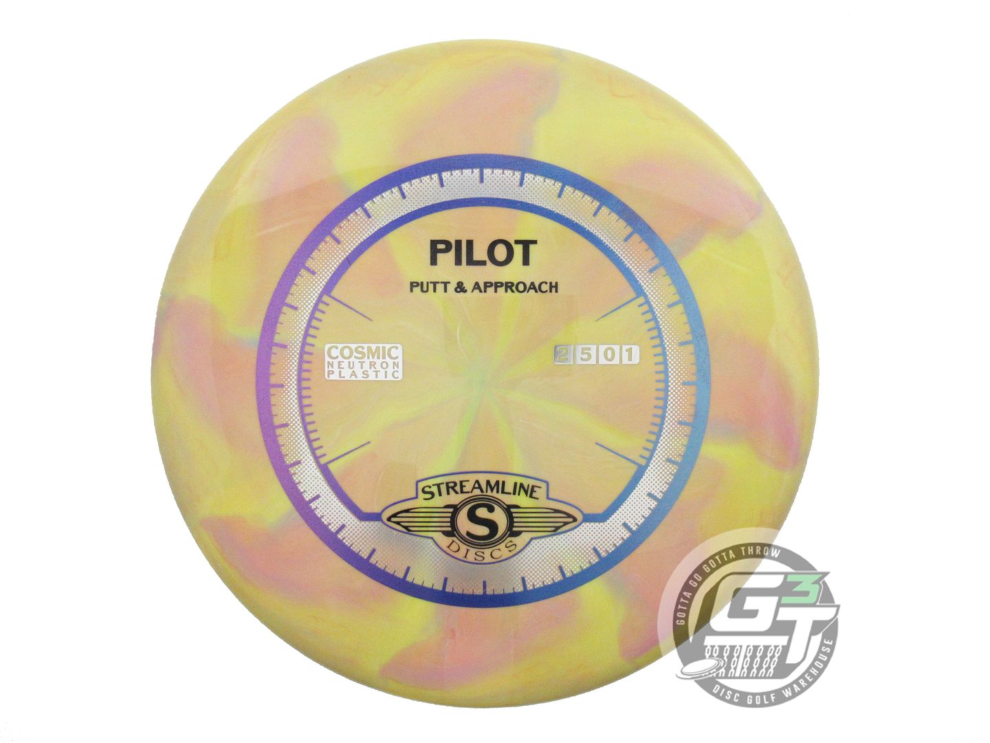 USED Streamline Discs Cosmic Neutron Pilot 168g Yellow-Pink Putter Golf Disc