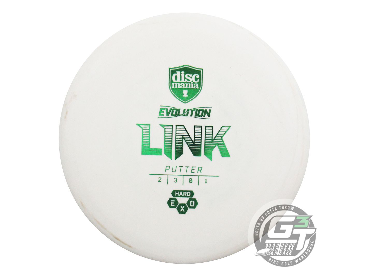 USED DiscMania EXO Hard Link 175g White Green Foil Putter Golf Disc