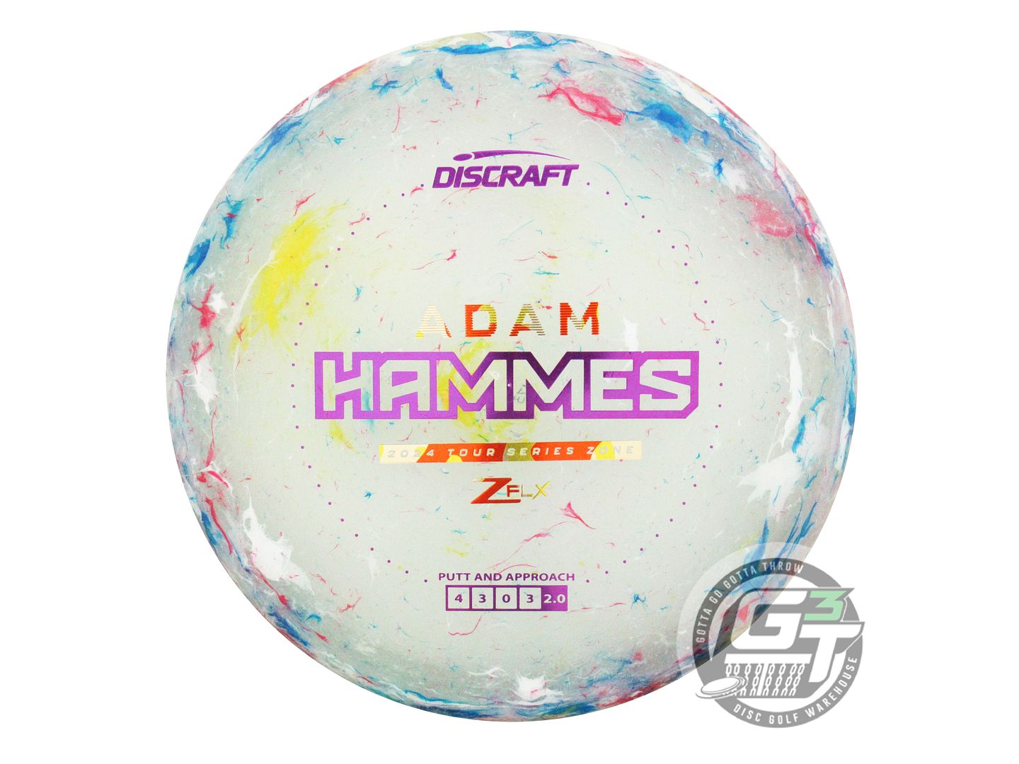 USED Discraft [HAMMES] Jawbreaker Z FLX Zone 173g Purple Foil Putter Golf Disc