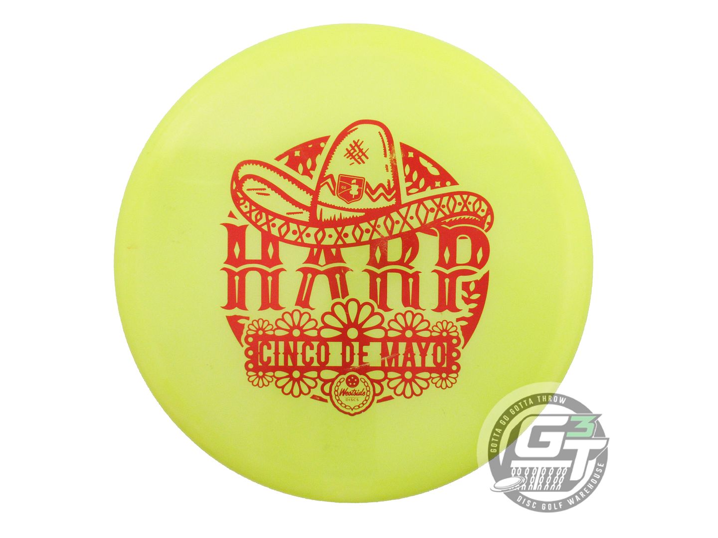 USED Westside Discs CINCO DE MAYO VIP Glimmer Ice Harp 176g Yellow Putter Disc