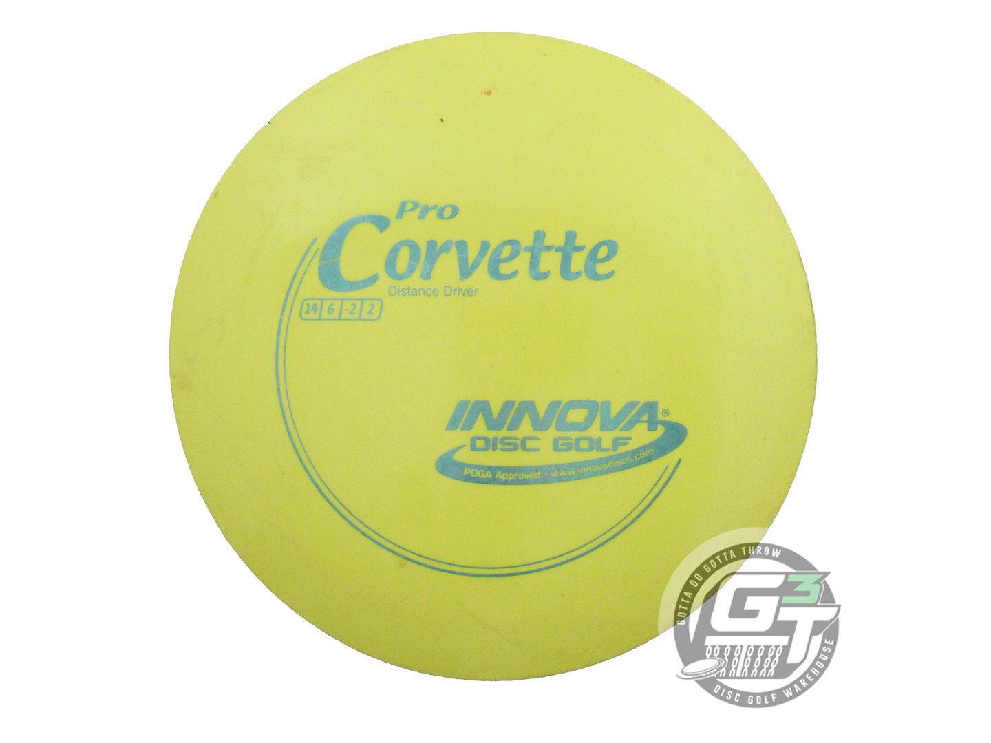 USED Innova Pro Corvette 175g Yellow Teal Foil Distance Driver Golf Disc