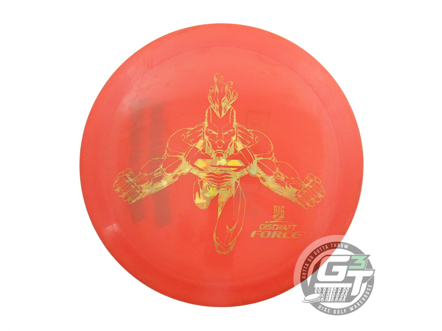 USED Discraft Big Z Force 176g Orange Gold Shatter Foil Distance Driver Disc