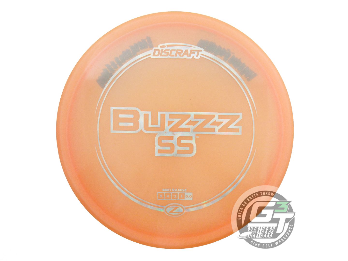 USED Discraft Z Buzzz SS 176g Peach Silver Pixel Foil Midrange Golf Disc