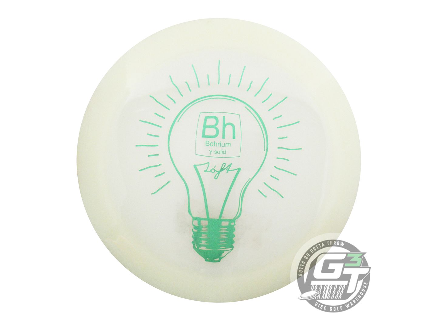 USED Loft Discs Gamma Solid Glow Bohrium 173g Green Glitter Foil Driver Disc