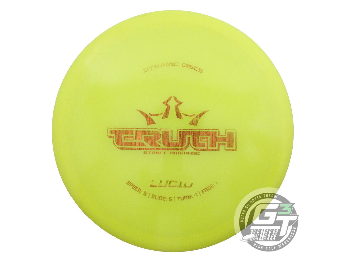 USED Dynamic Discs Lucid Truth 177g Yellow Gold Patina Stamp Midrange Golf Disc