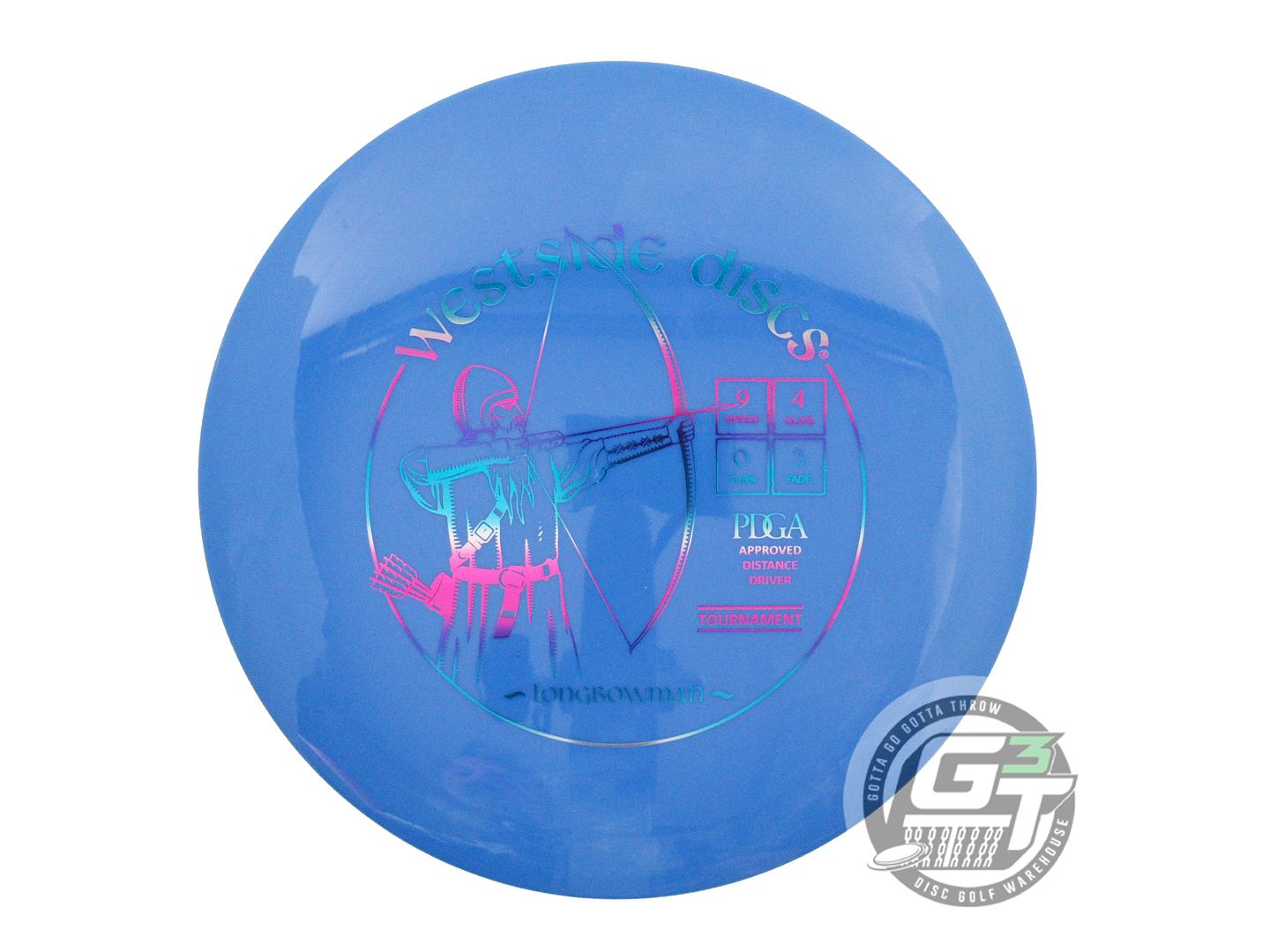 USED Westside Discs Tournament Longbowman 174g Blue Miami Foil Driver Golf Disc