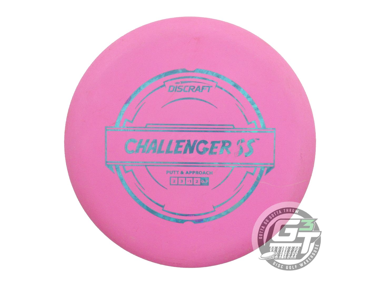 USED Discraft Putter Line Challenger SS 170g Pink Teal Shatter Foil Putter Disc