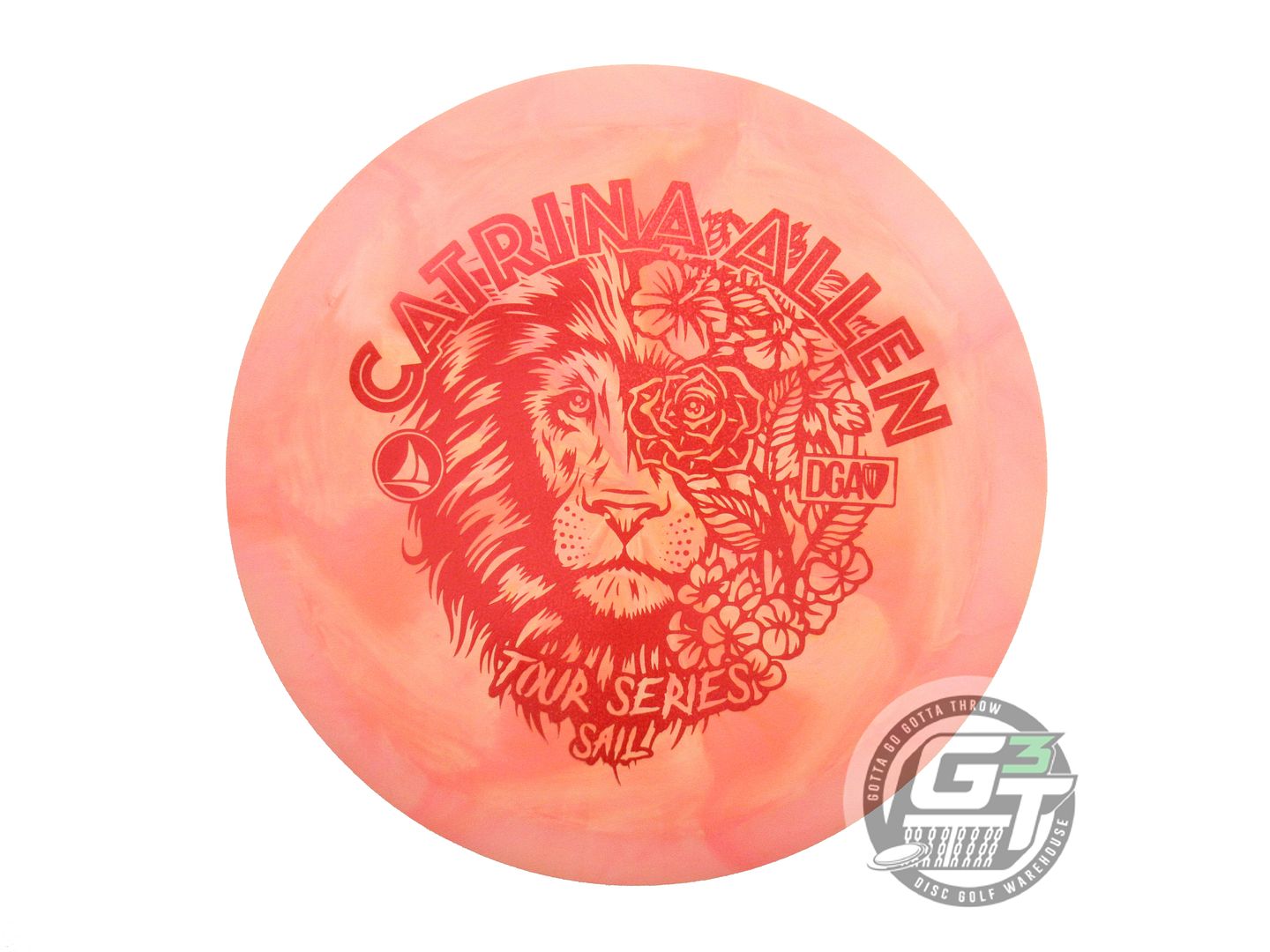 USED DGA [ALLEN] ProLine Sail 171g Pink-Orange Red Glitter Foil Driver Golf Disc