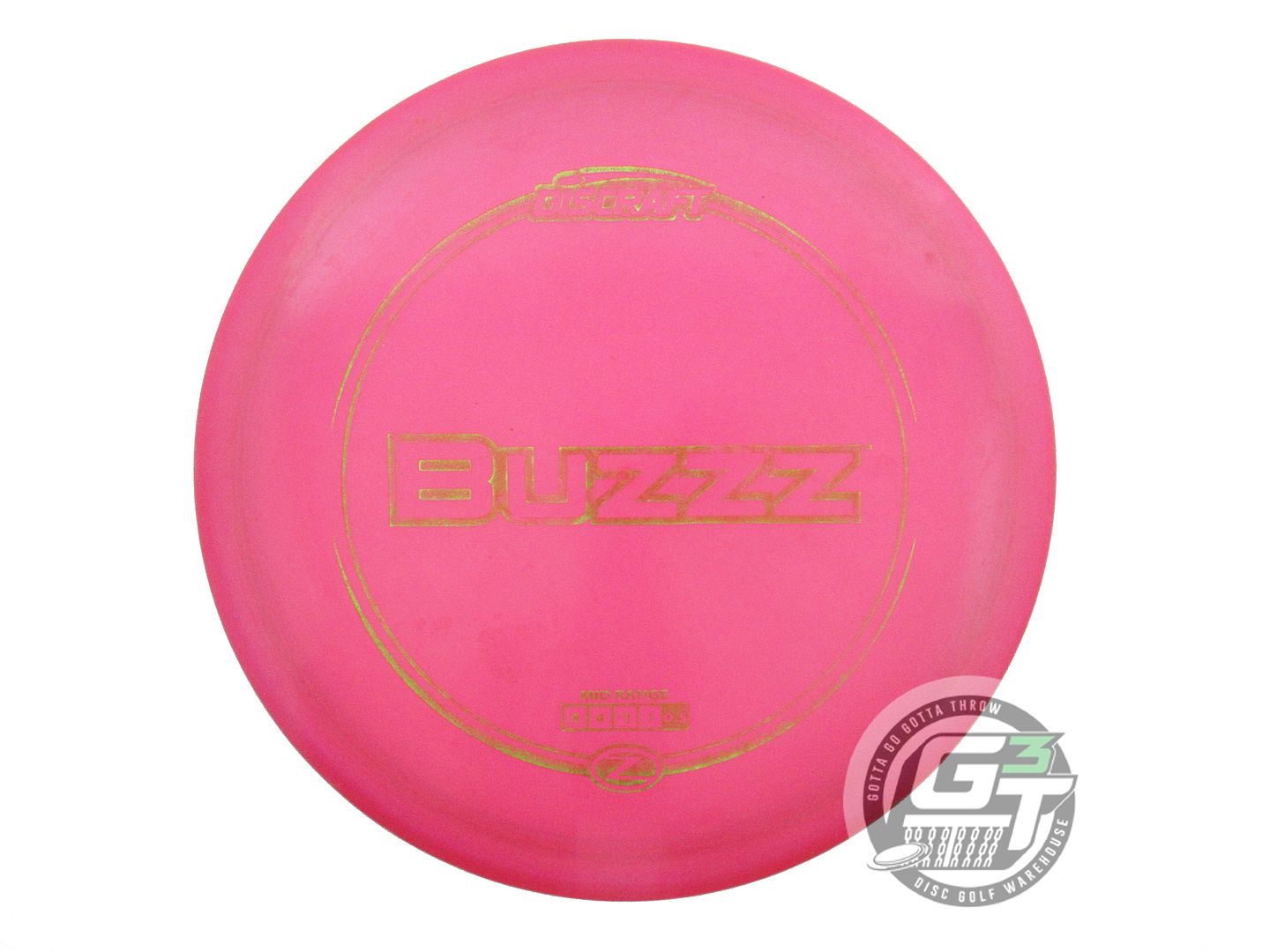 USED Discraft Z Buzzz 177g Pink Lime Star Foil Midrange Golf Disc