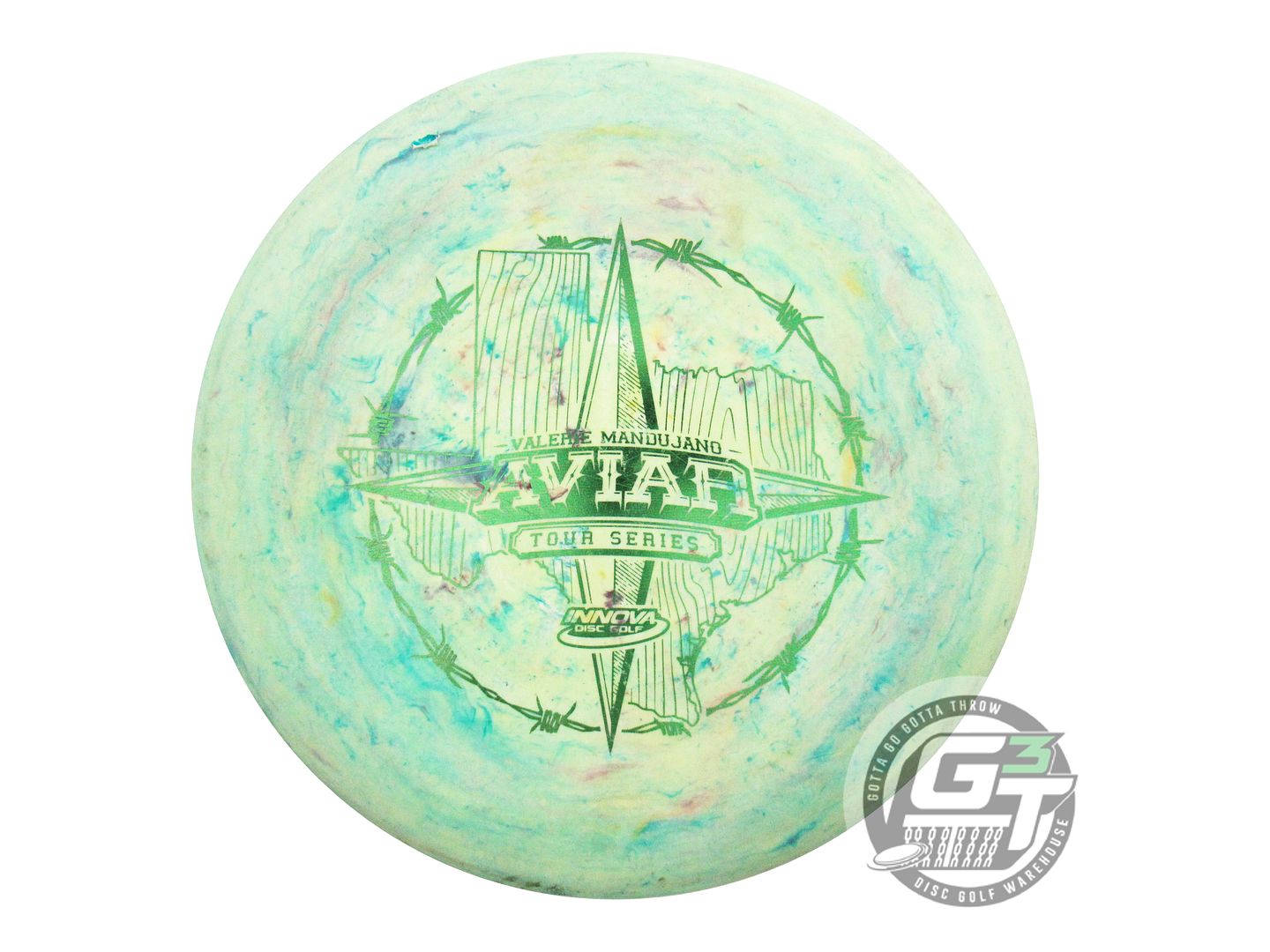 USED Innova [MANDUJANO] Galactic Aviar 172g Swirl Green Foil Putter Golf Disc