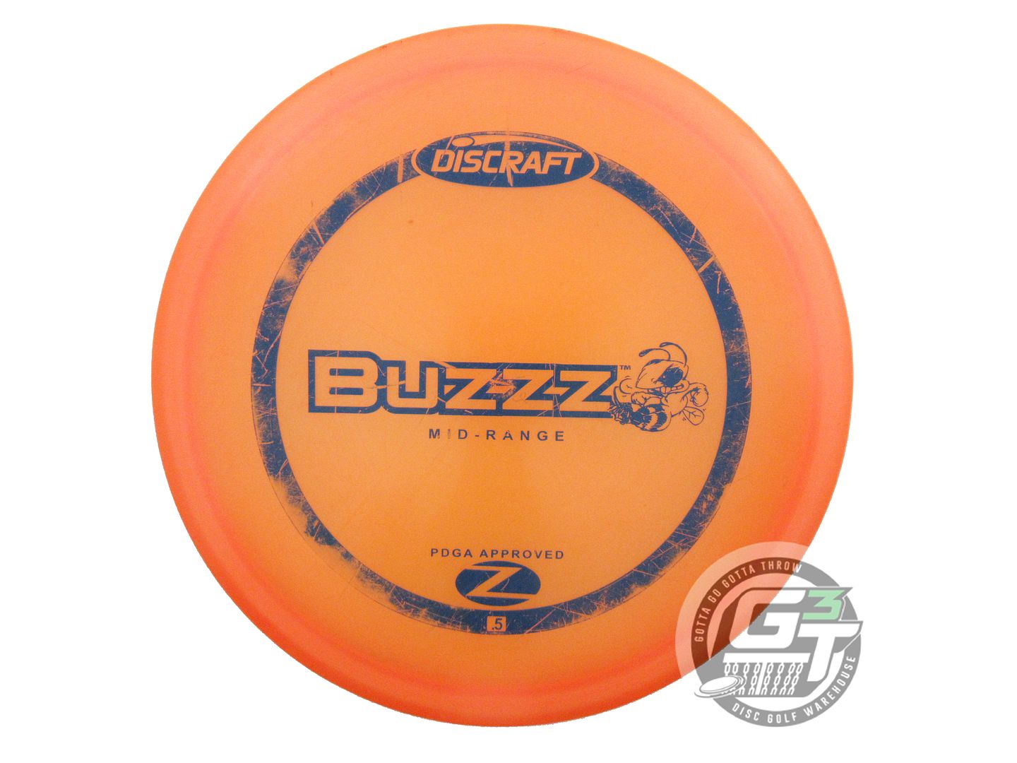 USED Discraft Z Buzzz 172g Orange Blue Stamp PFN Midrange Golf Disc