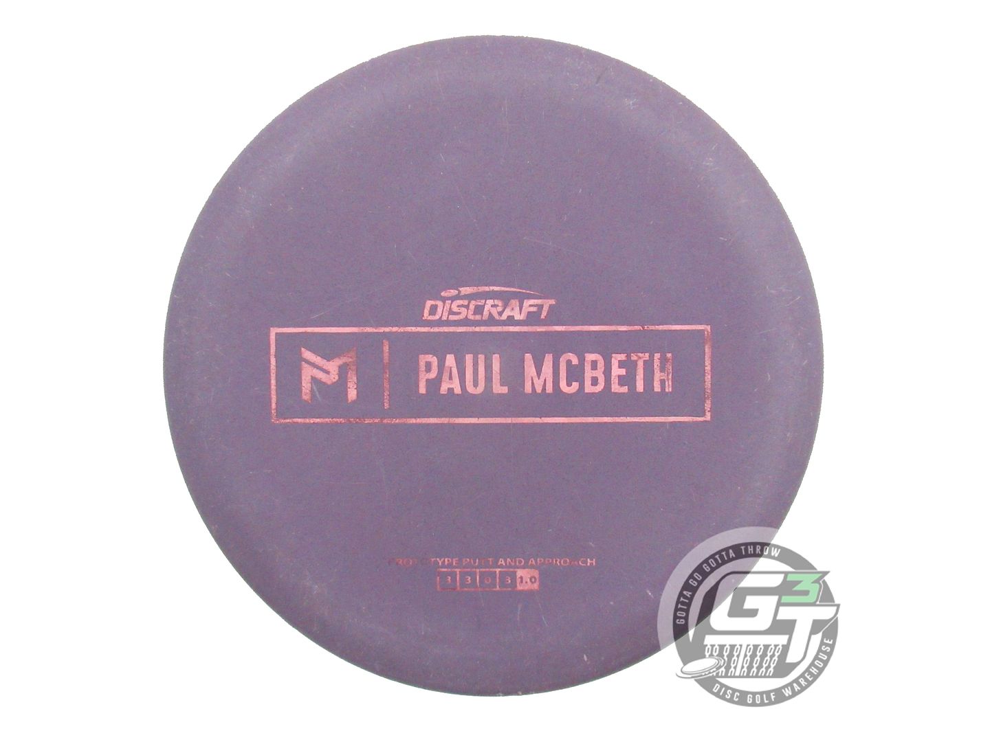 USED Discraft [McBETH] PROTO Rubber Blend Kratos 174g Purple Putter Golf Disc