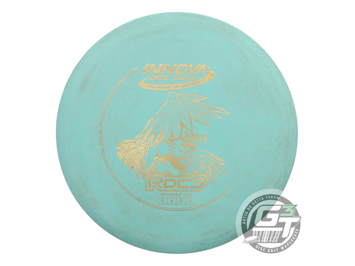 USED Innova DX Roc3 175g Seafoam Gold Foil Midrange Golf Disc