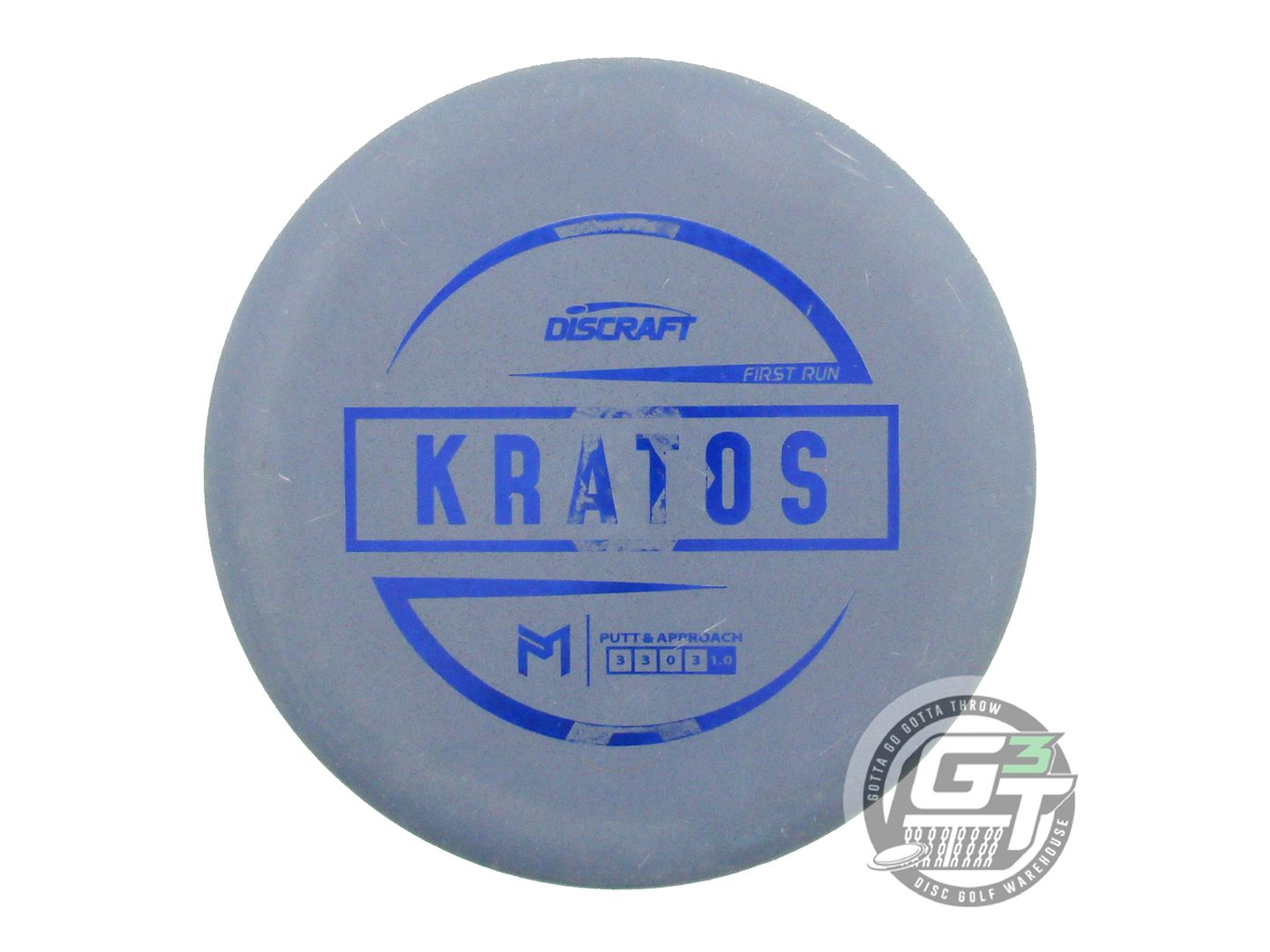 USED Discraft FIRST RUN Rubber Blend Kratos 172g Blue Blue Shatter Putter Disc