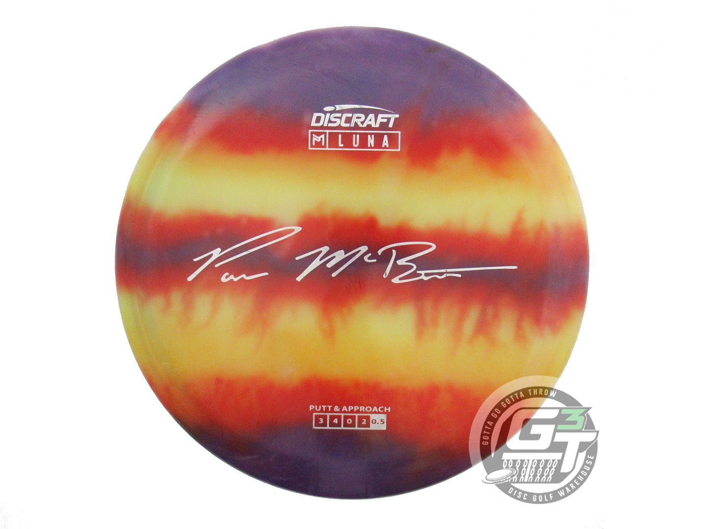 USED Discraft [McBETH] FlyDye Z UltraLuna 175g Stripes Putter Golf Disc