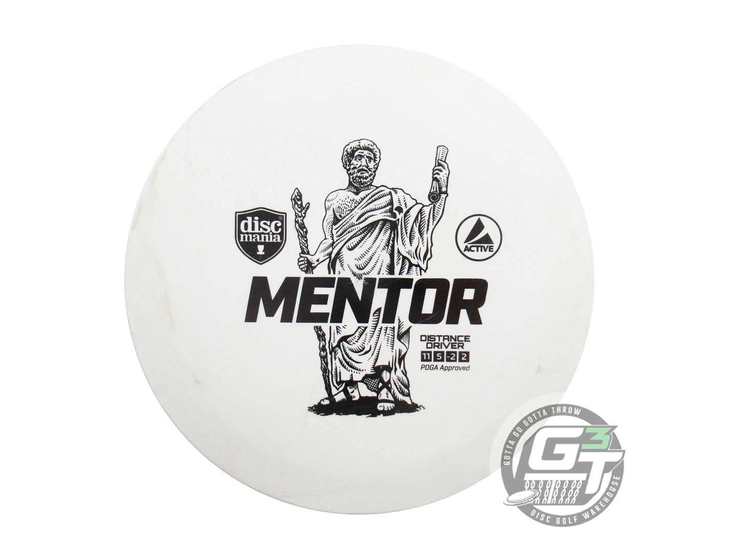 USED DiscMania Active Base Mentor 169g White Black Stamp Distance Driver Disc