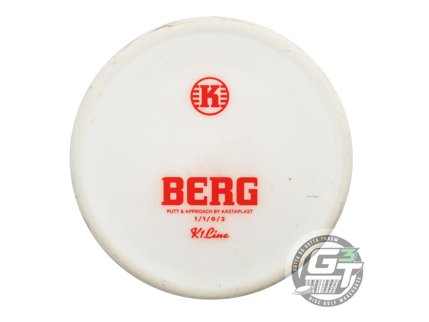 USED Kastaplast K1 Berg 176g White Red Stamp Putter Golf Disc