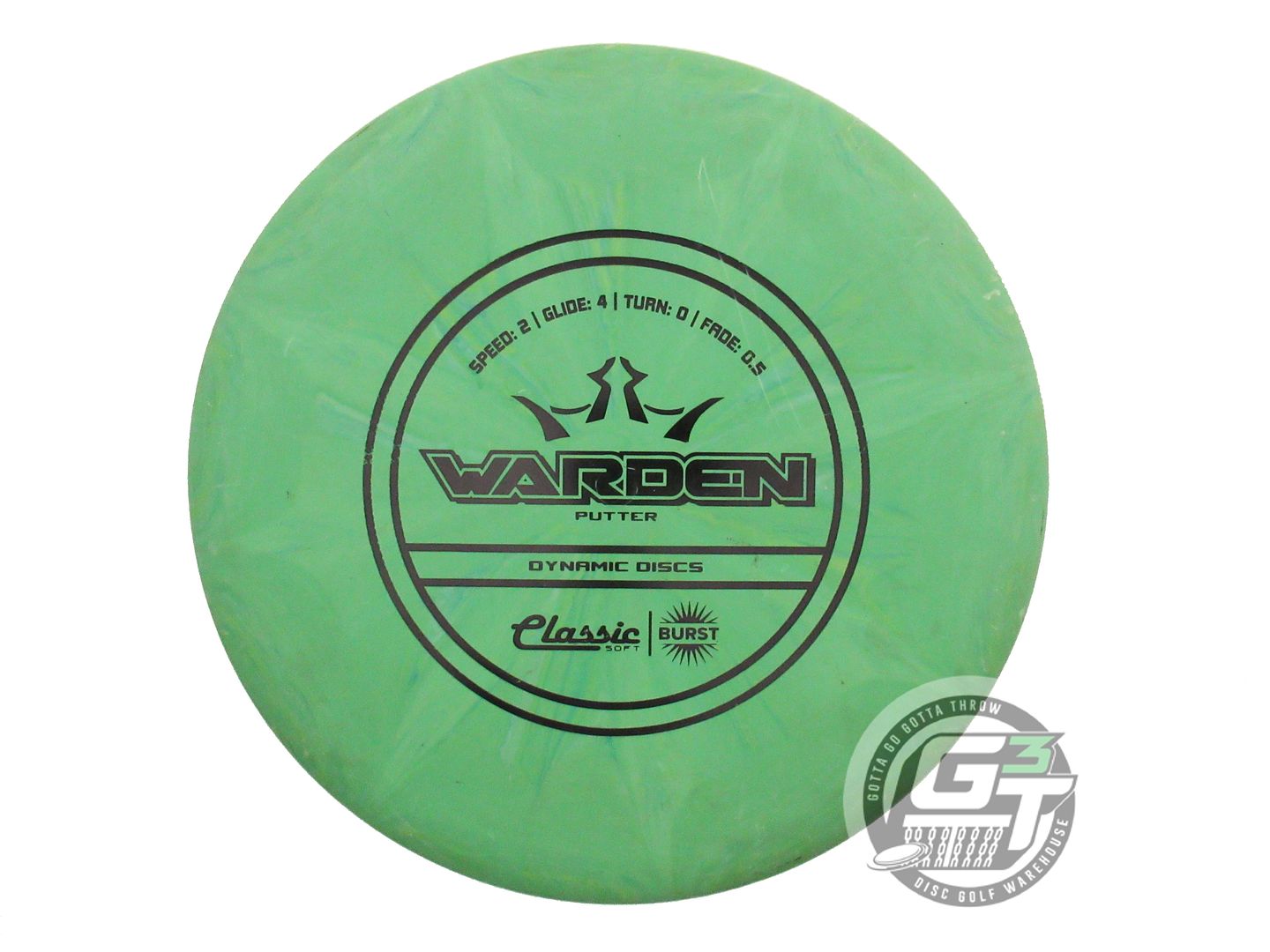 USED Dynamic Discs Classic Soft Burst Warden 175g Green Black Stamp Putter Disc