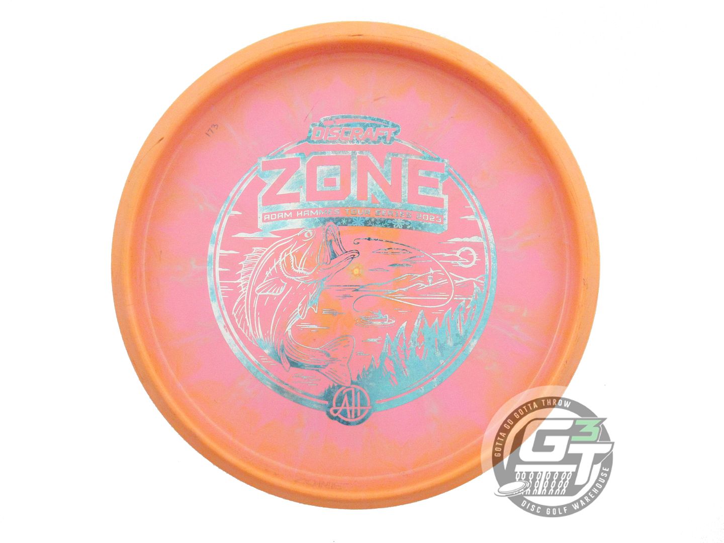 USED Discraft [HAMMES] Swirl ESP Zone 173g Orange-Pink Snowflake Putter Disc