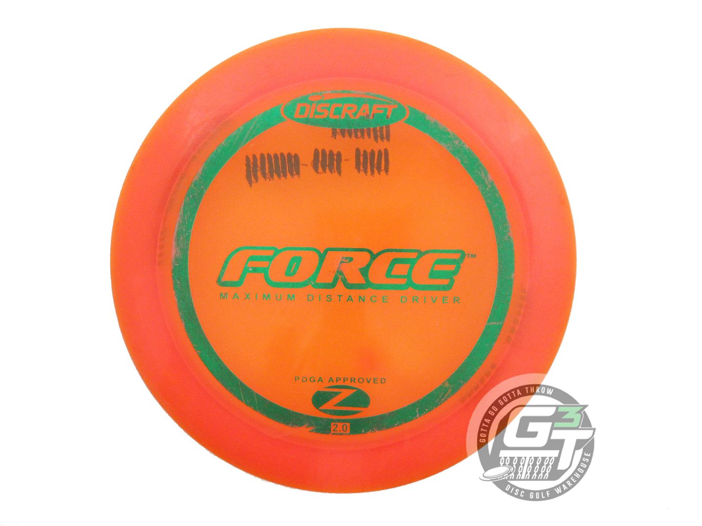 USED Discraft Z Force 175g Orange Green Foil PFN Distance Driver Golf Disc