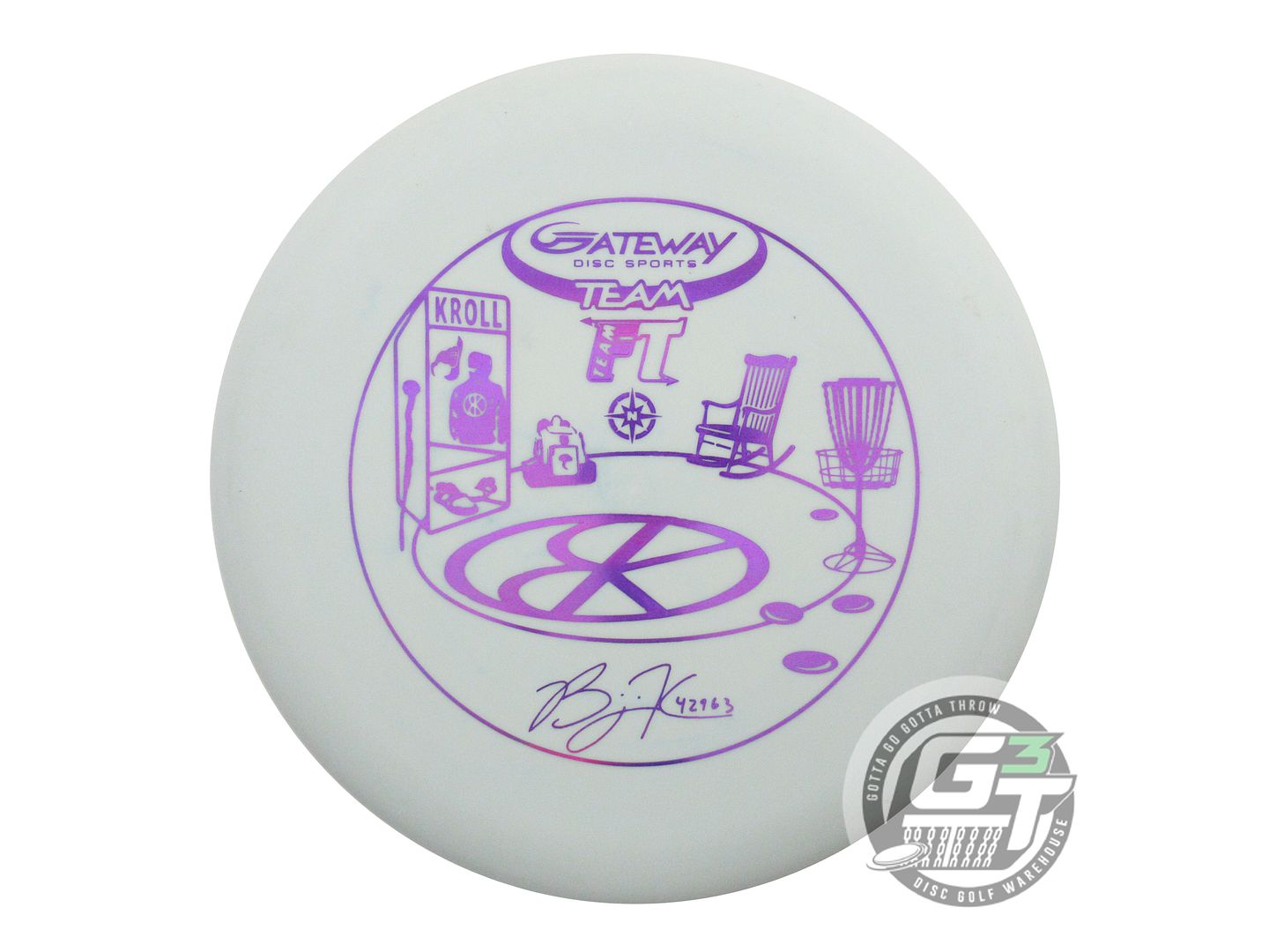 NOS Gateway Super Glow Firm Wizard 173g Mint Purple Foil Putter Golf Disc