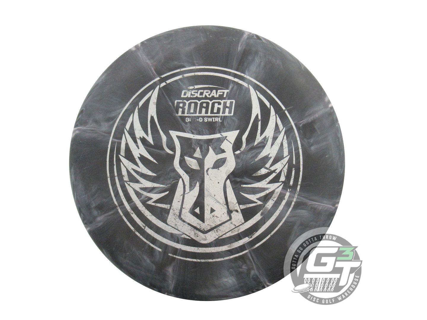 USED Discraft BRO-D Rubber Blend Swirl Roach 175g Black Holo Foil Putter Disc