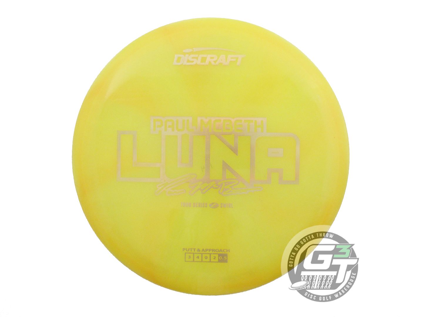 USED Discraft [McBETH] Z Swirl Luna 174g Yellow Putter Golf Disc