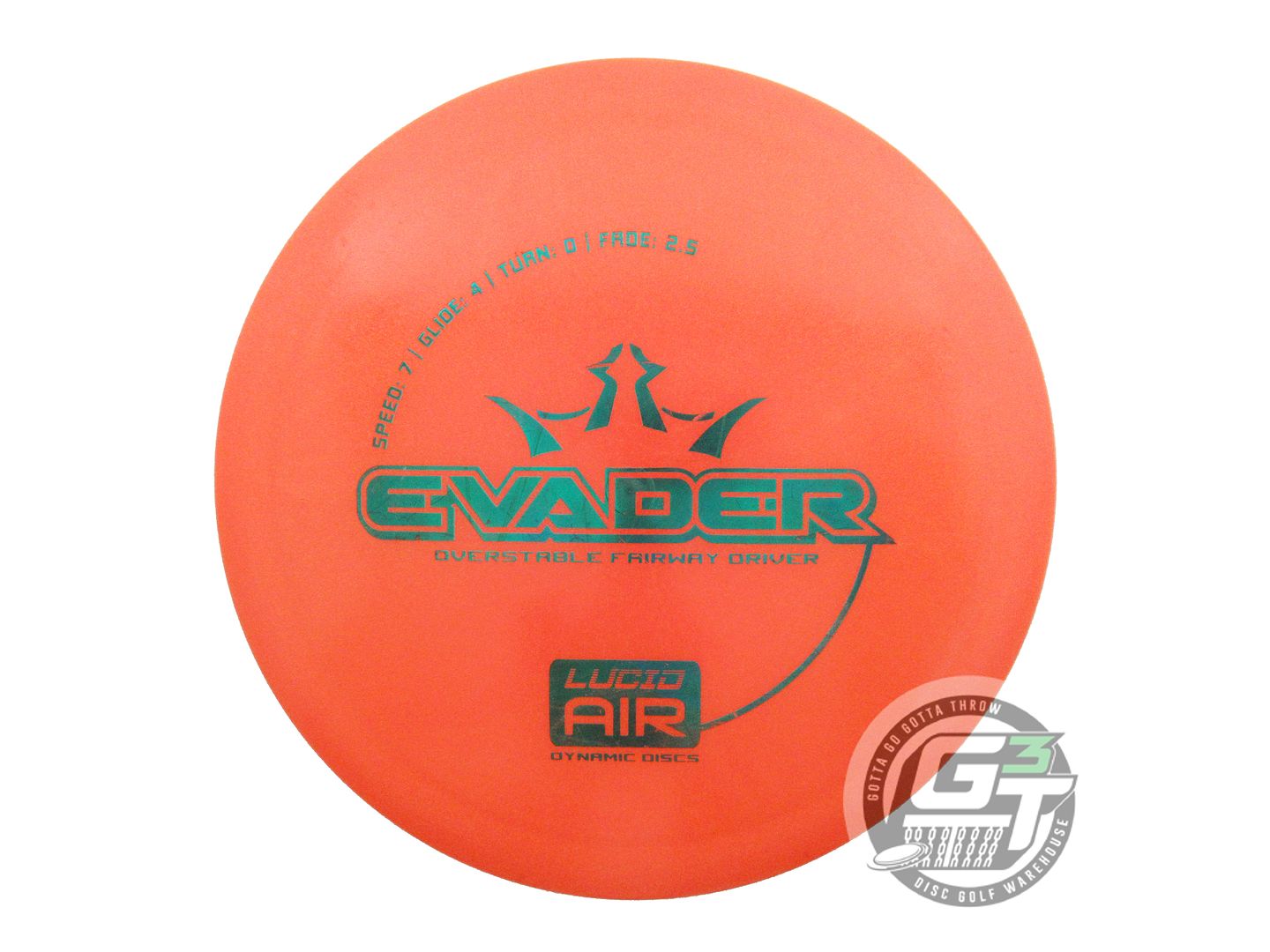 USED Dynamic Discs Lucid AIR Evader 156g Orange Green Foil Fairway Driver Disc