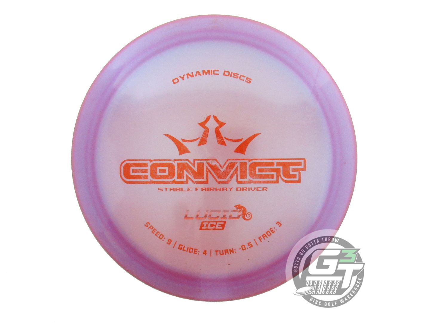 USED Dynamic Discs Chameleon Lucid Ice Convict 173g Pink Distance Driver Disc