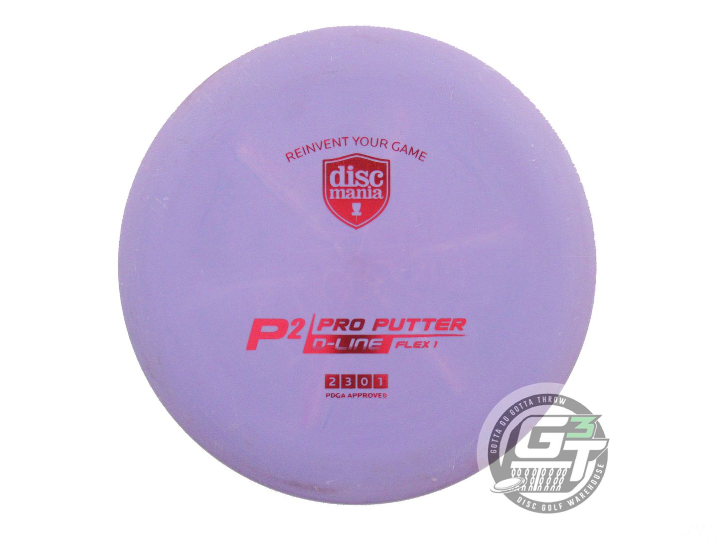 USED DiscMania D-Line Flex 1 P2 175g Purple Red Foil Putter Golf Disc