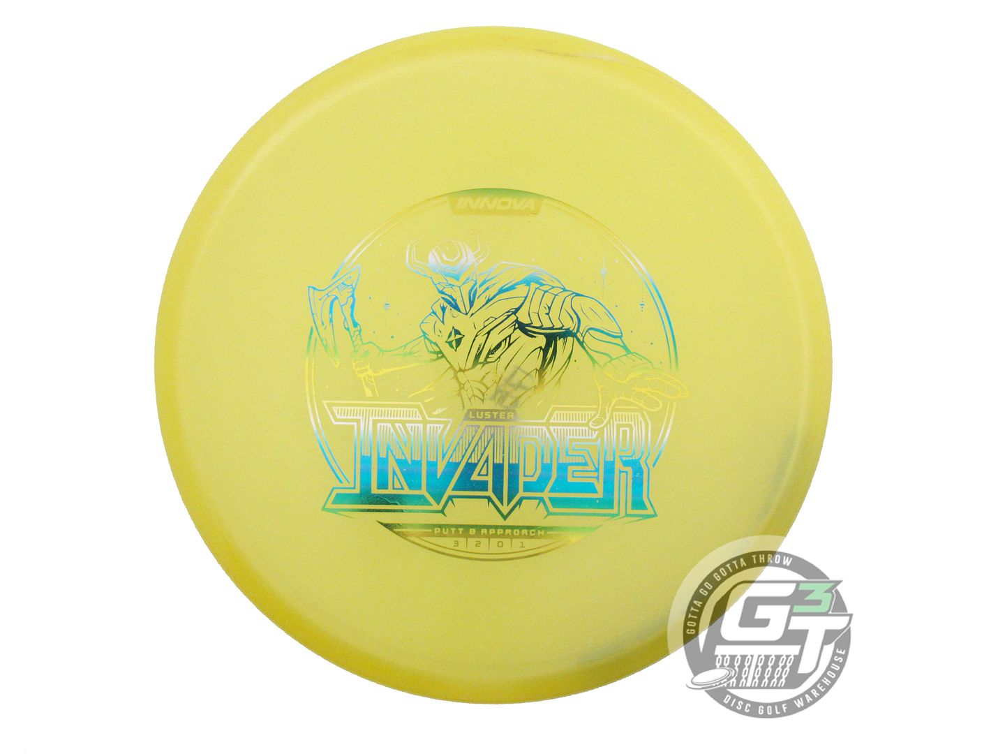 USED Innova Luster Champion Invader 175g Yellow Sunrise Foil A Putter Golf Disc