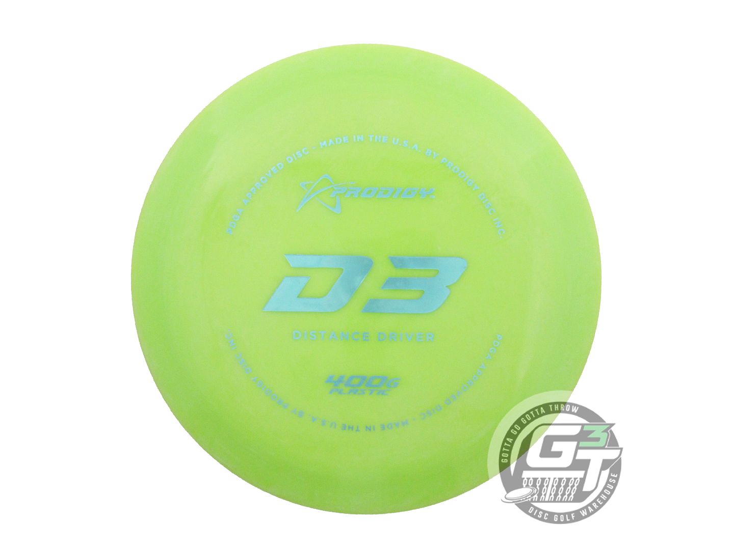 USED Prodigy Discs 400G D3 173g Lime Aqua Foil Distance Driver Disc