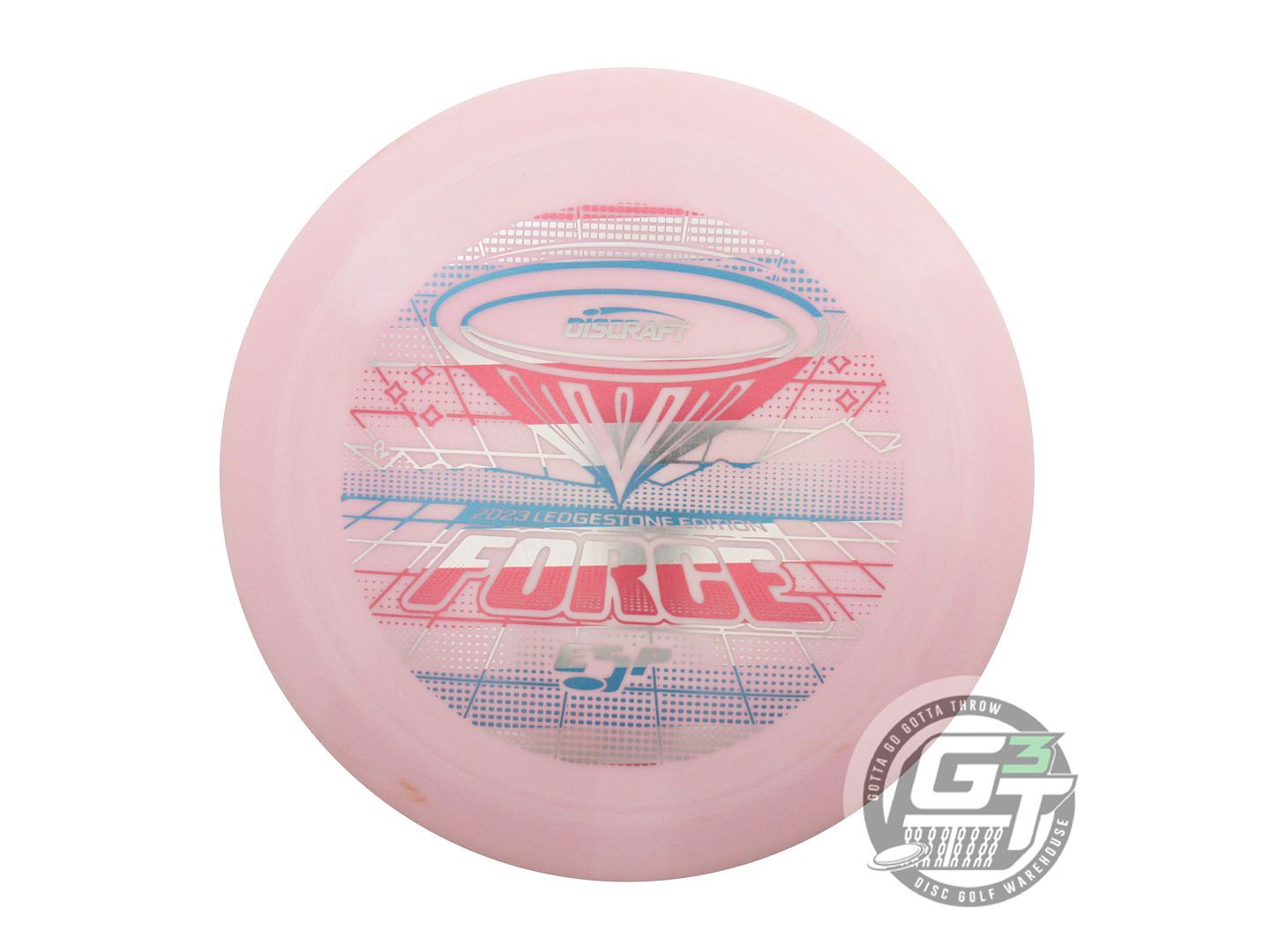 USED Discraft [LEDGESTONE] ESP Force 166g Pink Stripe Foil Distance Driver Disc