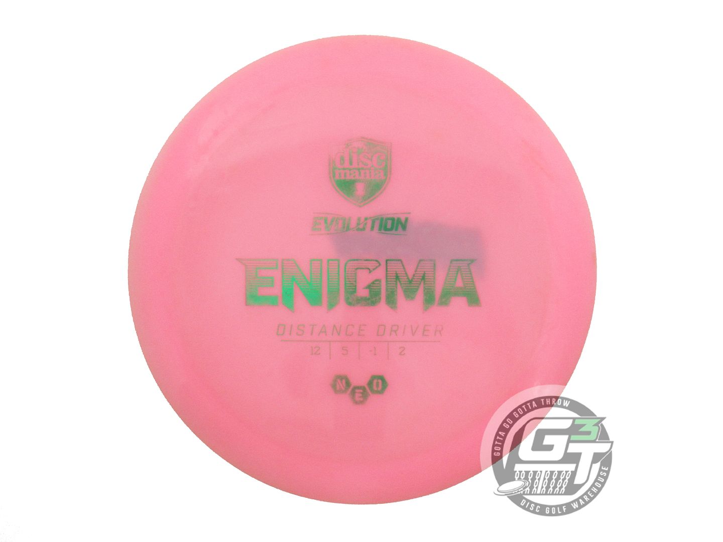 USED DiscMania Neo Enigma 173g Pink Green Foil Distance Driver Golf Disc