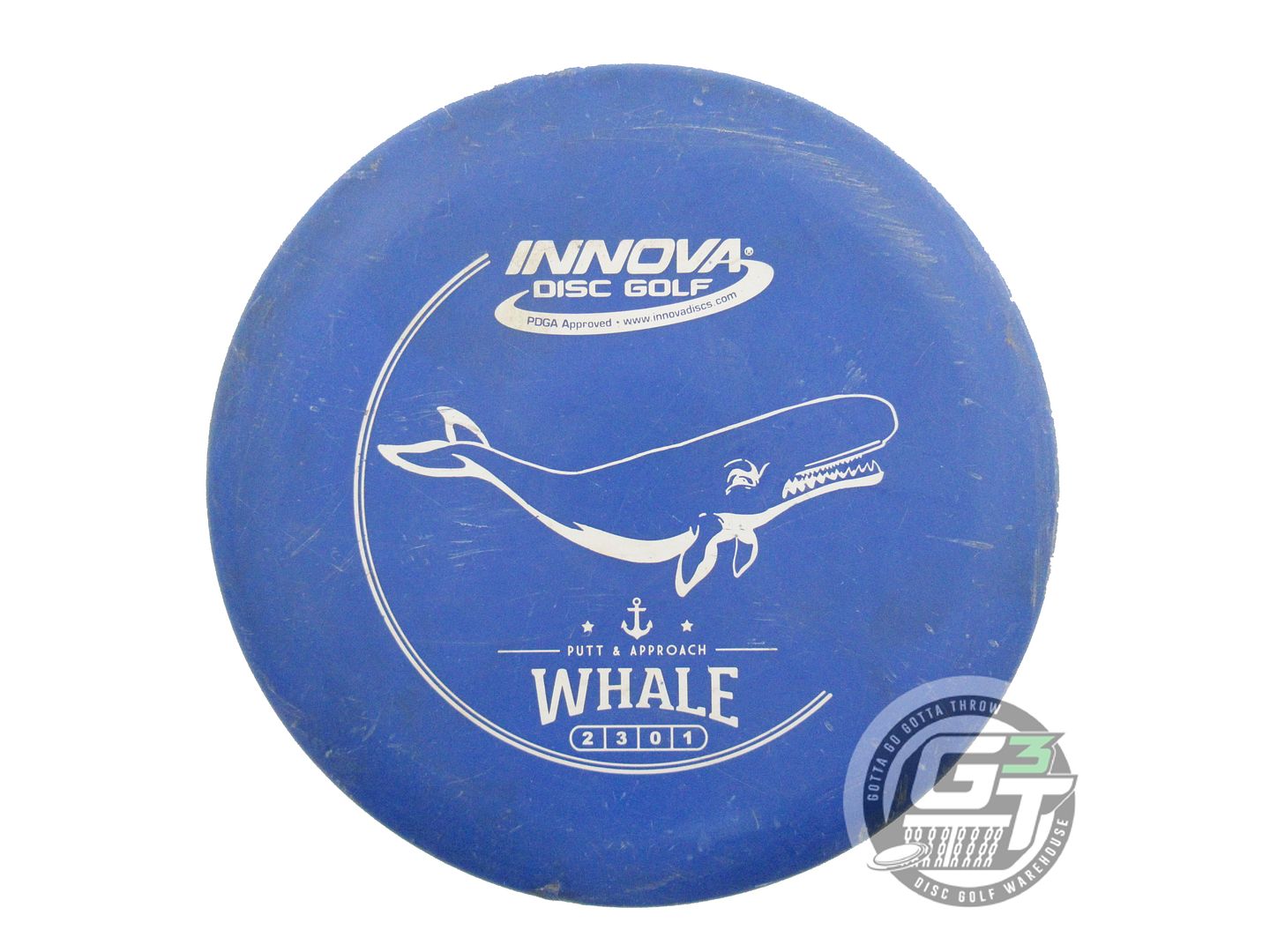 USED Innova DX Whale 175g Blue White Stamp Putter Golf Disc