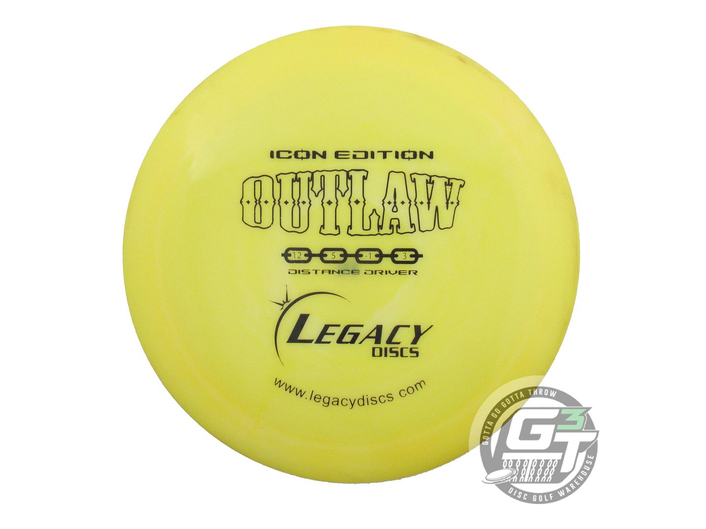 USED Legacy Discs Icon Outlaw 168g Yellow Black Stamp Distance Driver Golf Disc