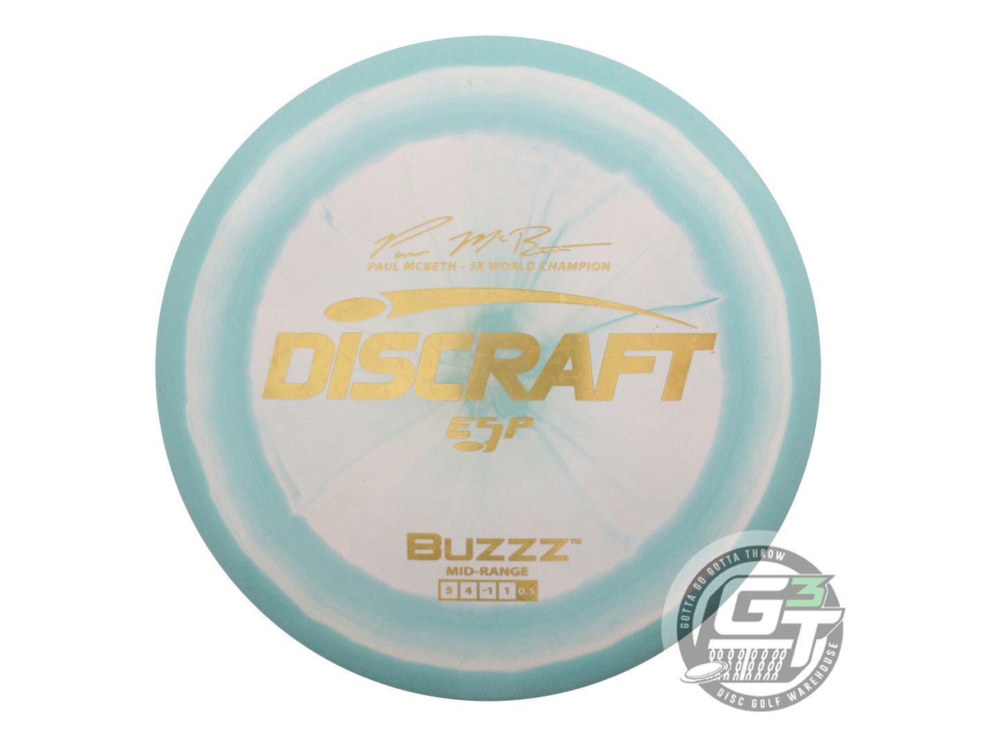 USED Discraft [McBETH] ESP Buzzz 178g Seafoam-Pink Gold Star Foil Midrange Disc
