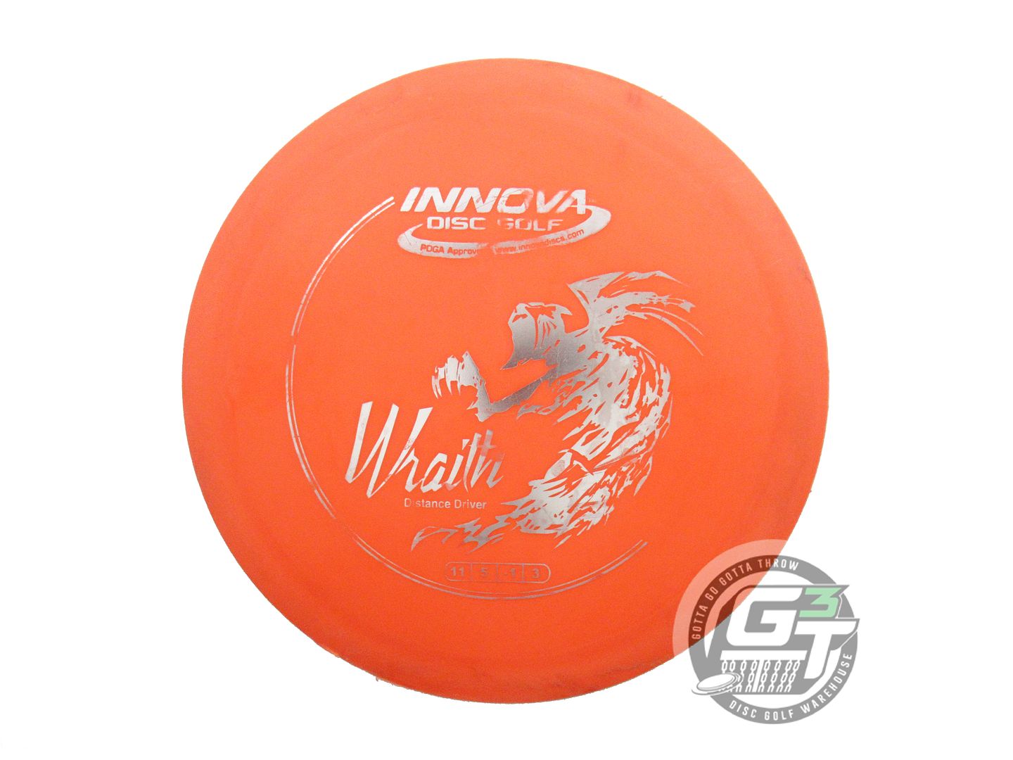 USED Innova DX Wraith 168g Orange Silver Foil Distance Driver Golf Disc