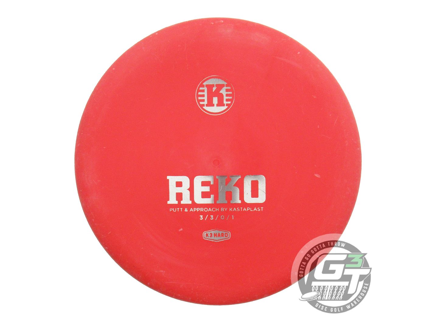 USED Kastaplast K3 Hard Reko 172g Red Silver Foil Putter Golf Disc