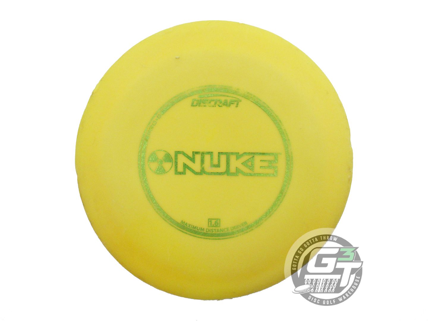 USED Discraft Pro D Nuke 171g Yellow Lime Foil Distance Driver Golf Disc