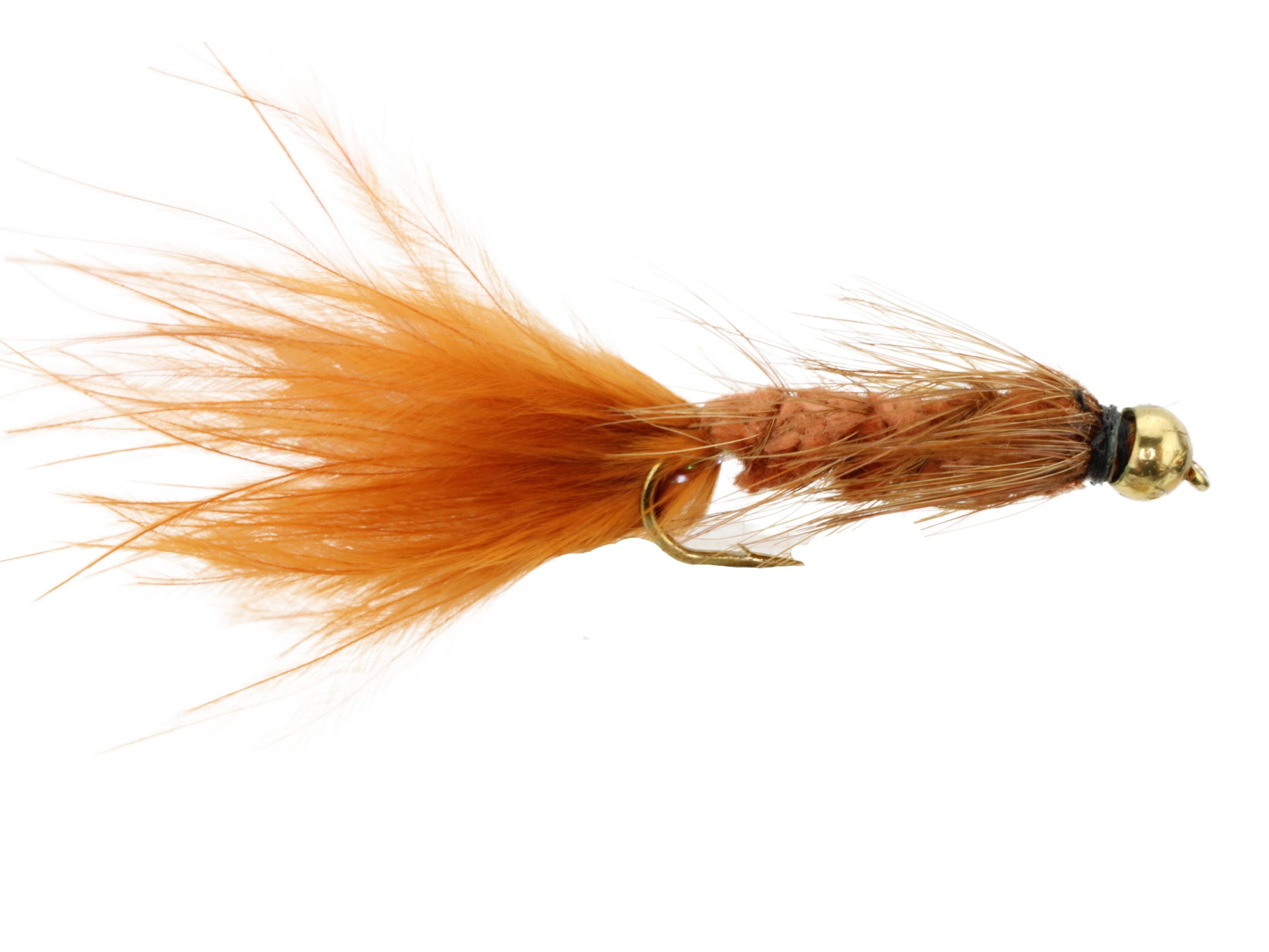 Wild Water Fly Fishing Brown Wooly Bugger w/ Bead Head, Size 10, Qty. 6