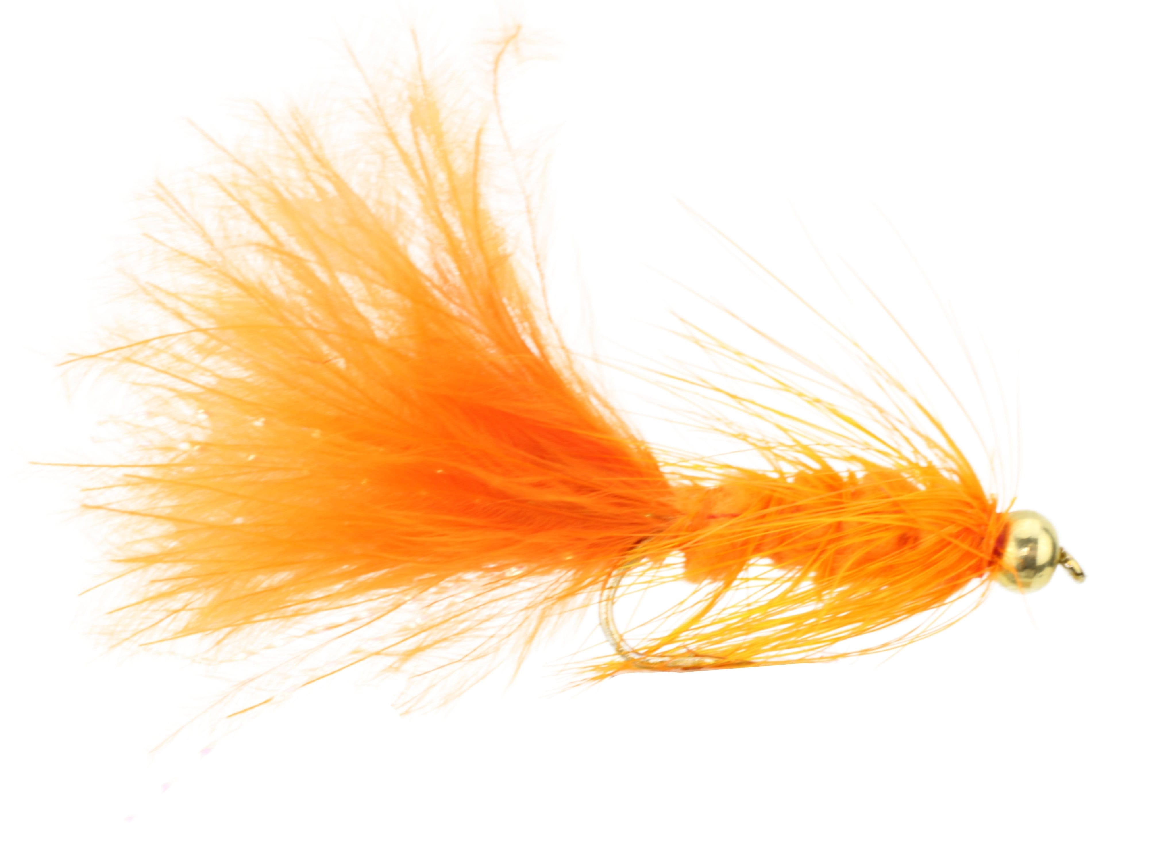 Wild Water Fly Fishing Bead Head Orange Wooly Bugger, size 10, qty. 6