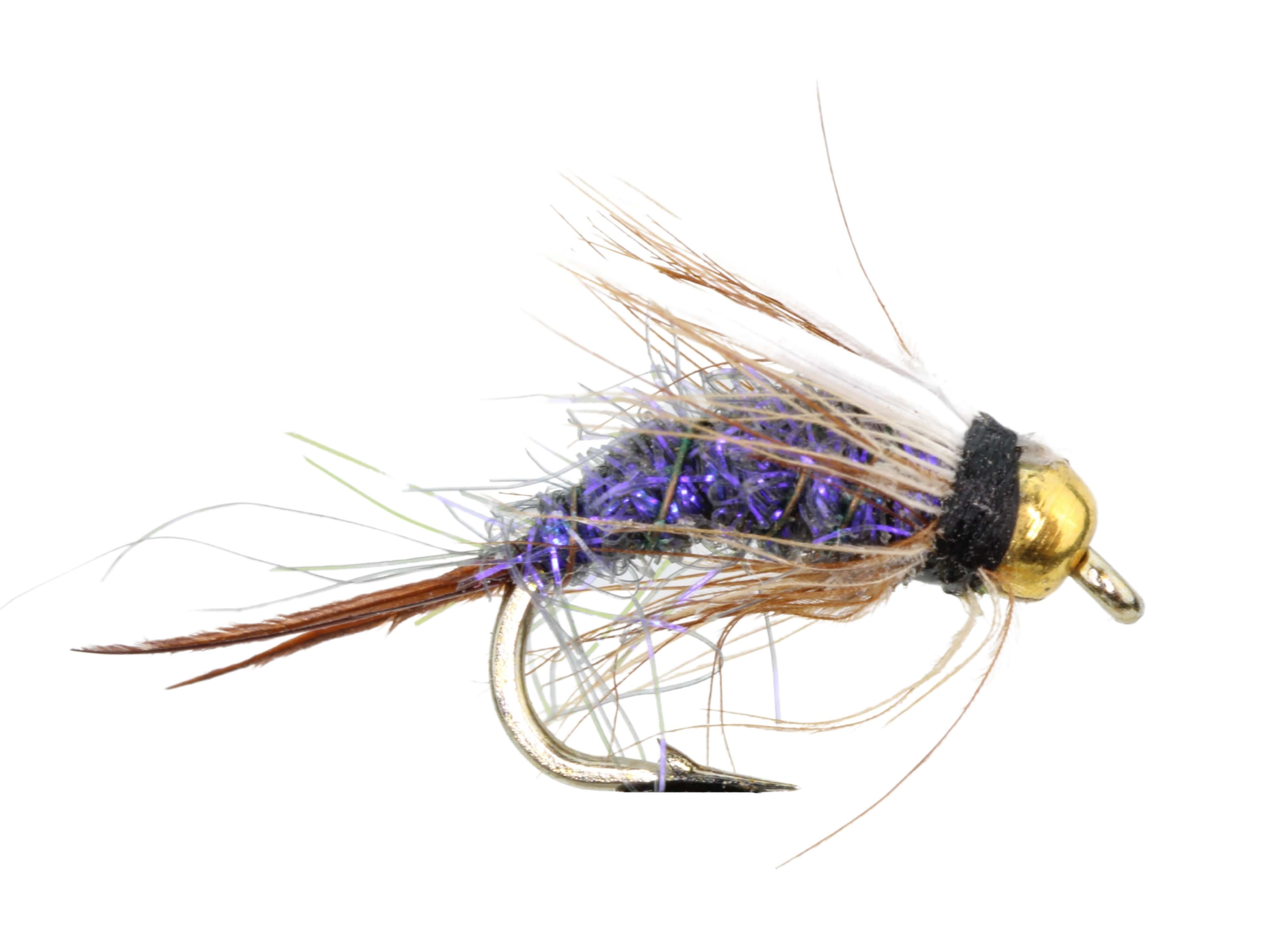 Wild Water Fly Fishing Bead Head Purple Prince Nymph, Size 14, Qty. 6