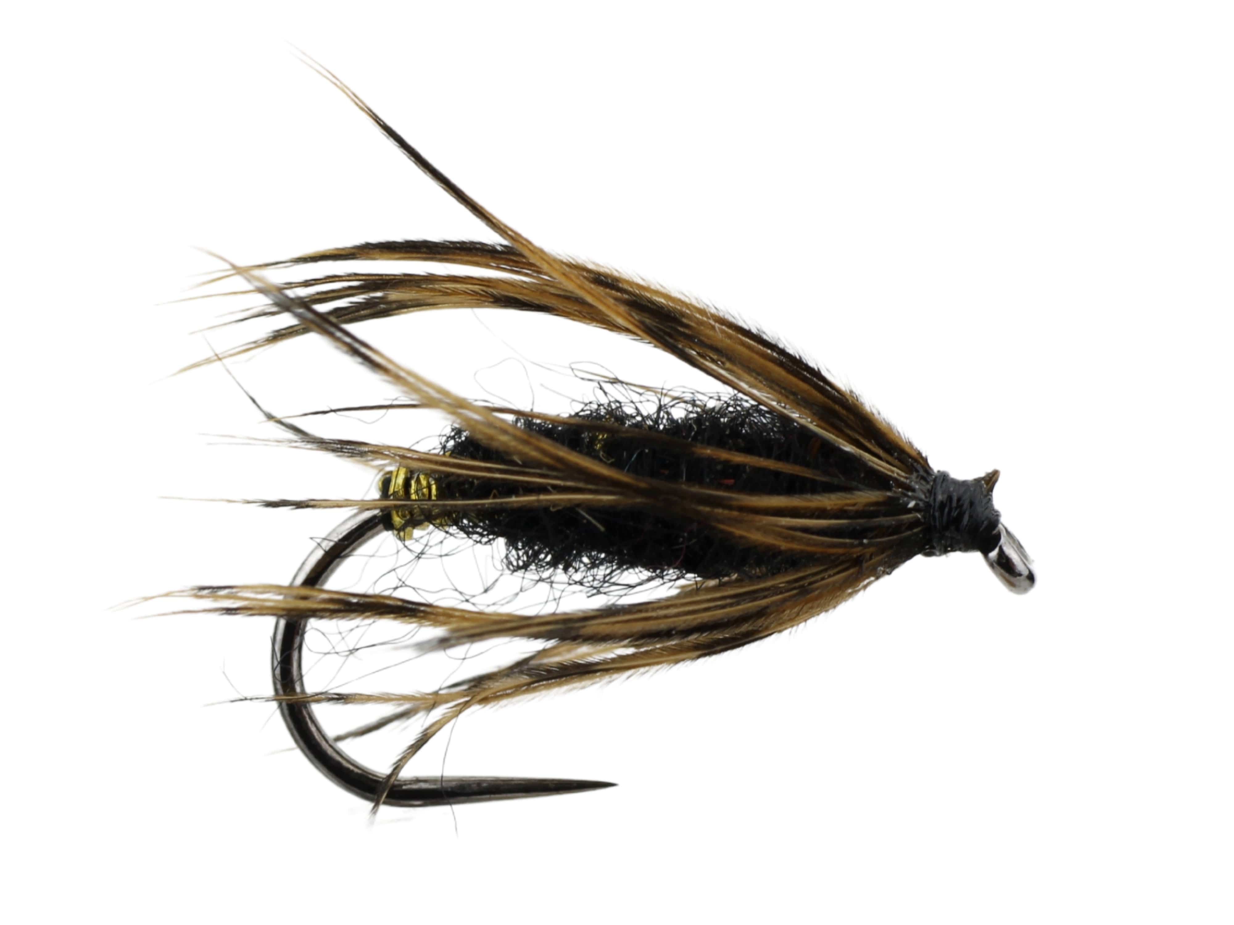 Wild Water Fly Fishing Black Killer Kebari Tenkara Fly, size 12, qty. 6
