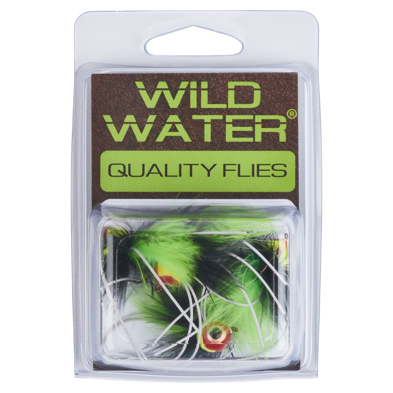 Wild Water Fly Fishing Chartreuse and Black Spherical Body Popper, Size 8, Qty. 4