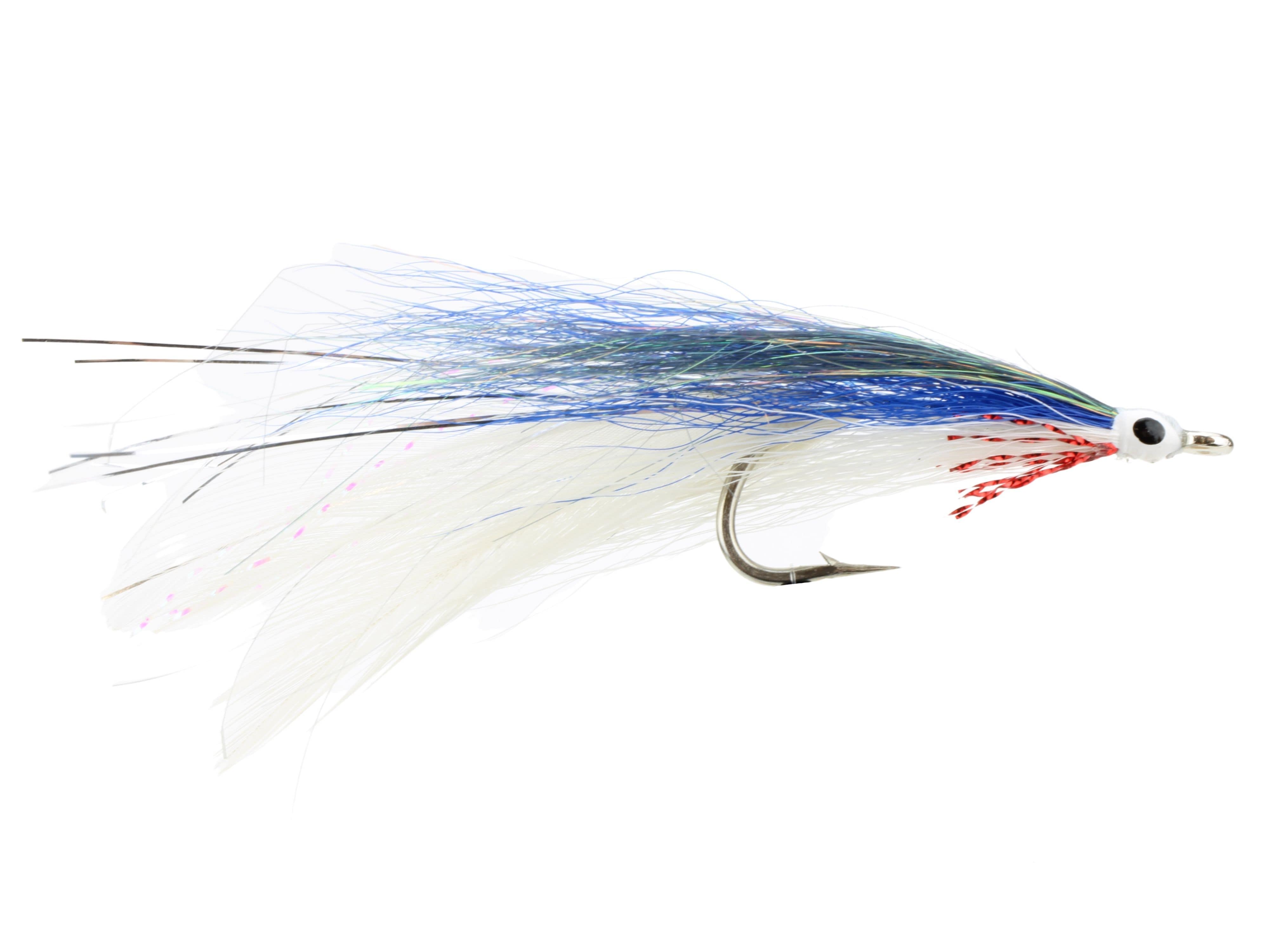 Wild Water Fly Fishing Blue, Red and White Deceiver, size 2/0, qty. 3