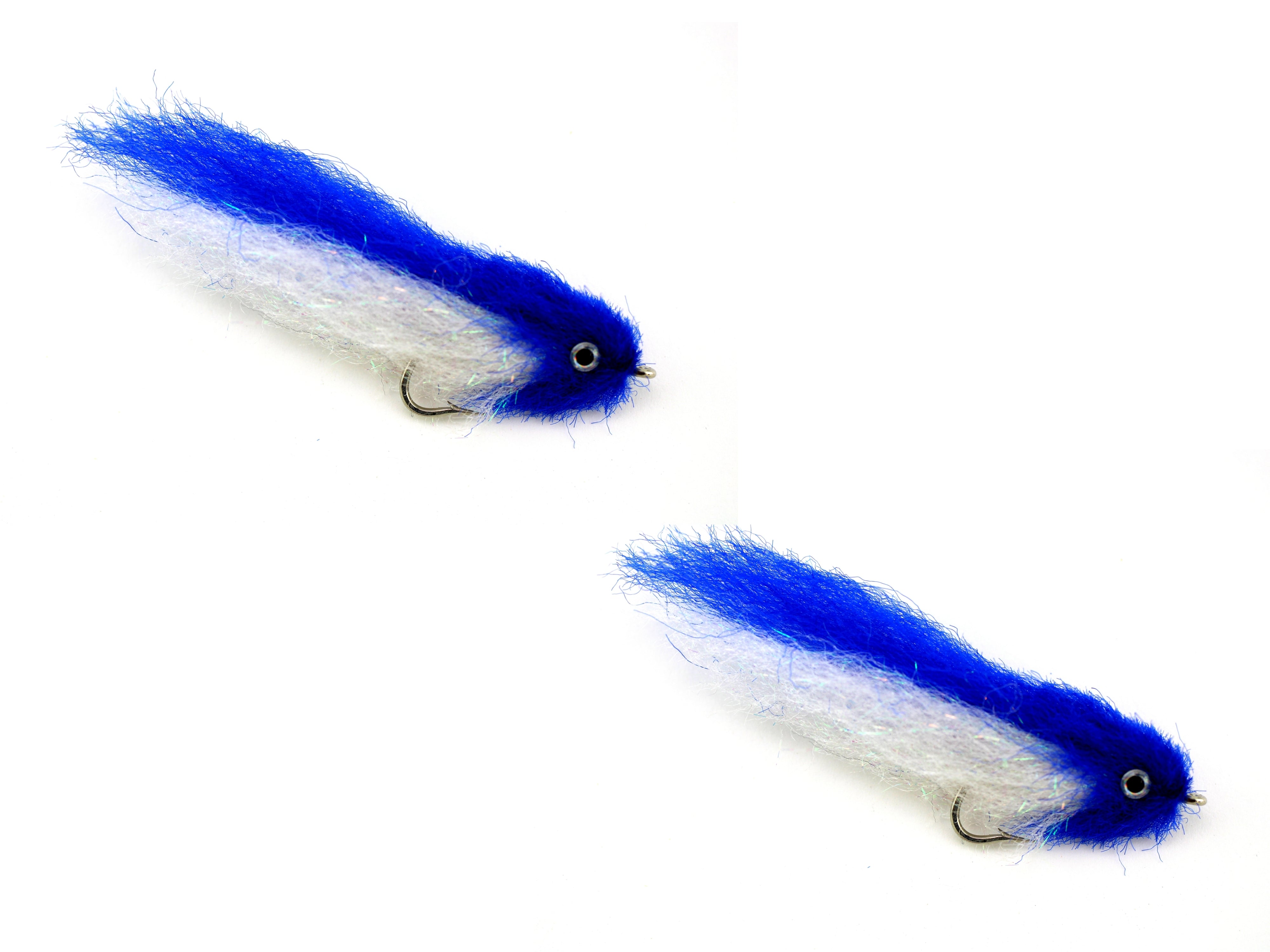 Blue and White EP Fly, size 2/0, Qty. 2